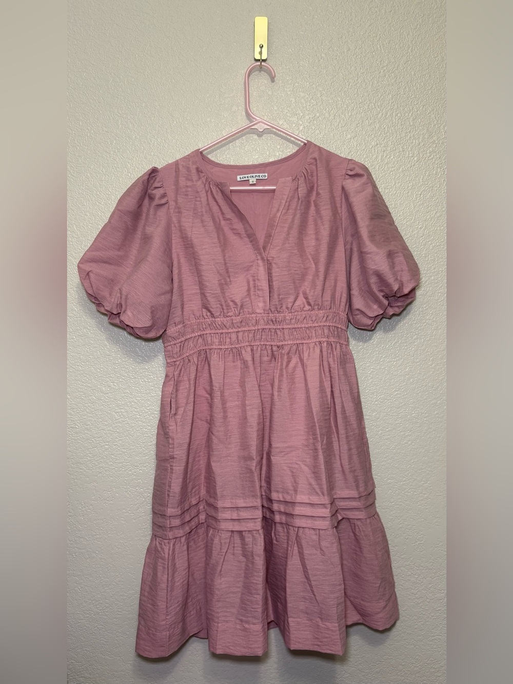 🩷 Love Olive Co Puff Sleeve Dress Size Small